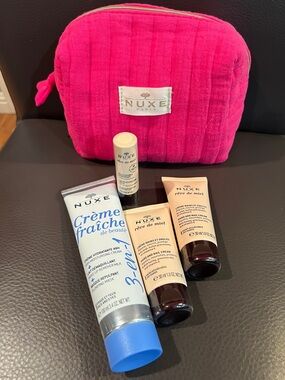 NUXE Paris gift set- moisturizer, lip balm, hand cream